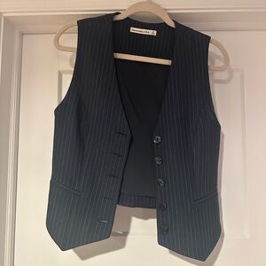 Black Pinstripe Vest